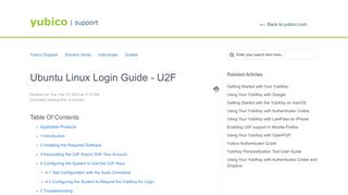 
                            7. Ubuntu Linux Login Guide - U2F : Yubico Support