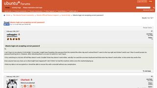 
                            2. Ubuntu login not accepting correct password - Ubuntu Forums