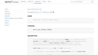 
                            10. Ubuntu Manpage: docker-login - Log in to a Docker registry