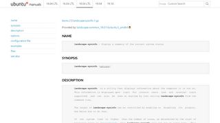 
                            4. Ubuntu Manpage: landscape-sysinfo - Display a summary of the ...