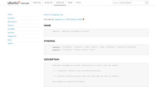 
                            10. Ubuntu Manpage: megareg - Register new Mega.nz account