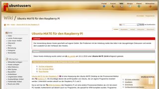 
                            13. Ubuntu MATE für den Raspberry Pi › Howto › Wiki › ubuntuusers.de