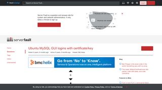 
                            13. Ubuntu MySQL GUI logins with certificate/key - Server Fault