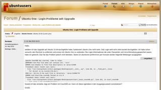 
                            7. Ubuntu One - Login Probleme seit Upgrade › Programme › Ubuntu ...