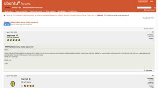 
                            8. [ubuntu] PHPMyAdmin setup script password - Ubuntu Forums