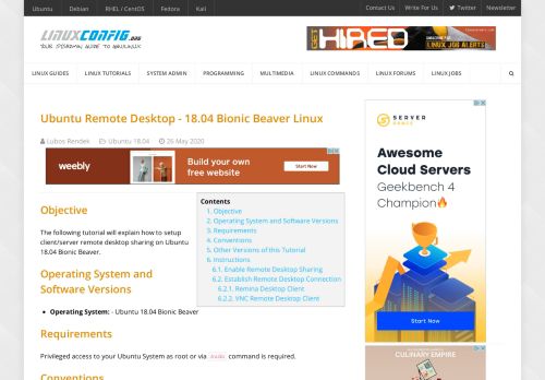 
                            11. Ubuntu Remote Desktop - 18.04 Bionic Beaver Linux - LinuxConfig.org
