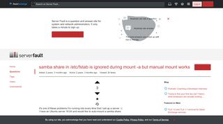 
                            13. ubuntu - samba share in /etc/fstab is ignored during mount -a but ...