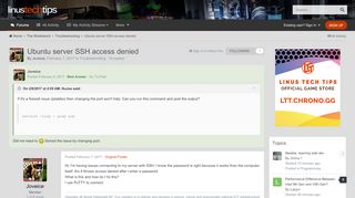 
                            3. Ubuntu server SSH access denied - Troubleshooting - Linus Tech Tips