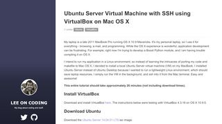 
                            6. Ubuntu Server Virtual Machine with SSH using VirtualBox on Mac OS X