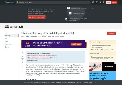 
                            7. ubuntu - ssh connection very slow and delayed - Server Fault