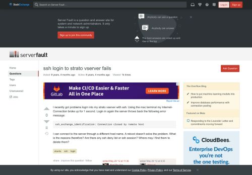 
                            11. ubuntu - ssh login to strato vserver fails - Server Fault