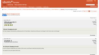 
                            5. [ubuntu] SSH port changing not work - Ubuntu Forums