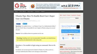 
                            8. Ubuntu Tips: How To Enable Root User ( Super User ) in Ubuntu