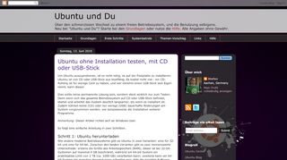 
                            6. Ubuntu und Du: Ubuntu ohne Installation testen, mit CD oder USB-Stick