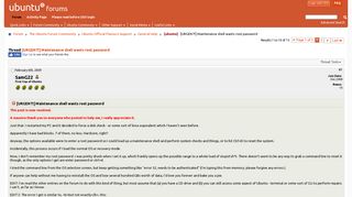
                            7. [ubuntu] [URGENT!] Maintenance shell wants root password - Ubuntu ...