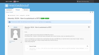 
                            11. Ubunutu 18.04 - How to automount a CIFS? - CIFS/SMB - openmediavault