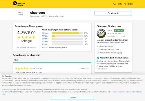 
                            5. ubup.com Bewertungen & Erfahrungen | Trusted Shops