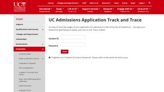 
                            6. UC Admissions Track and Trace | University of Canterbury