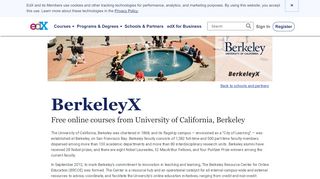 
                            7. UC BerkeleyX - Free Courses from University of California, Berkeley ...