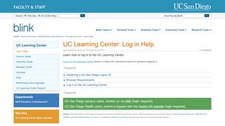 
                            9. UC Learning Center: Log in Help - Blink