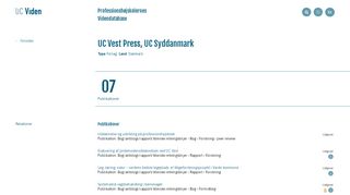 
                            8. UC Vest Press, UC Syddanmark - UC Viden - Professionshøjskolernes ...