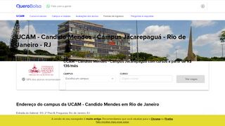 
                            10. UCAM - Candido Mendes - Campus Jacarepaguá | Quero Bolsa