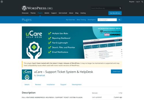 
                            11. uCare – Support Ticket System & HelpDesk | WordPress.org