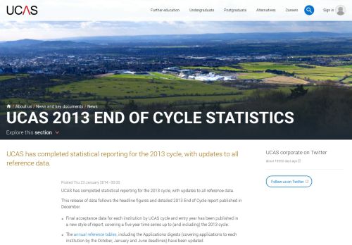 
                            2. UCAS 2013 end of cycle statistics | Undergraduate | UCAS