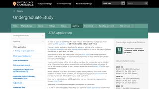 
                            11. UCAS application | Undergraduate Study