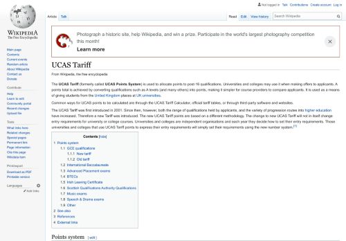 
                            13. UCAS Tariff - Wikipedia