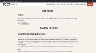 
                            8. UCCS Presents | Box Office