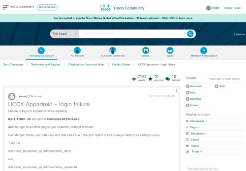 
                            1. UCCX Appadmin - login failure - Cisco Community