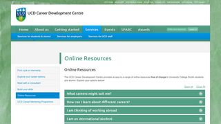 
                            8. UCD Career Development Centre - Online Resources