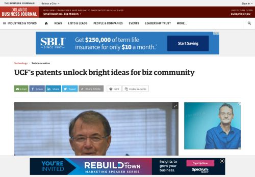 
                            11. UCF's patents unlock bright ideas for biz community - The Business ...