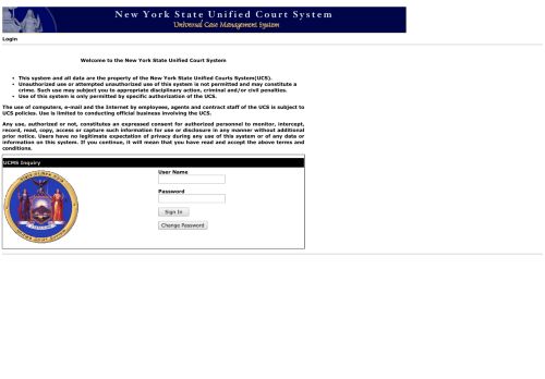 
                            1. UCMS Inquiry - New York State Unified Court System