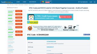 
                            11. UCO Bank Flagship Corporate IFSC Code Hyderabad - AP