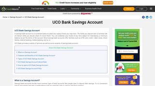 
                            8. UCO Bank Savings Account - CreditMantri