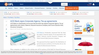 
                            7. UCO Bank signs Corporate Agency Tie-up agreements - IndiaInfoline