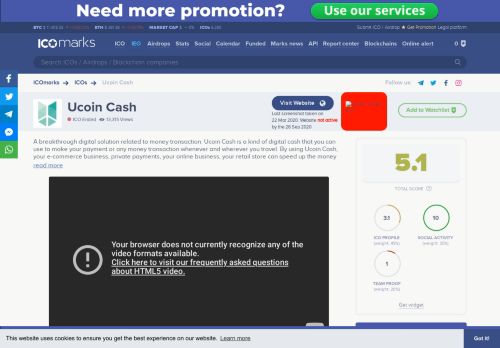 
                            9. Ucoin Cash (UCH) - ICO Rating and Overview | ICOmarks