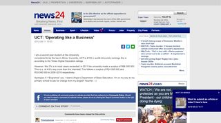 
                            11. UCT: 'Operating like a Business' | News24