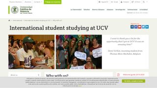 
                            13. UCV > International > International student studying at UCV > Why ...