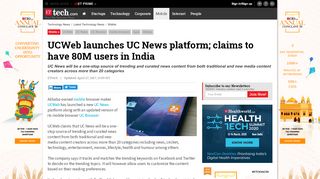 
                            12. UCWeb launches UC News platform; claims to have 80M users in ...