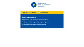 
                            5. Udane wylogowanie - Centralny punkt logowania - UMK