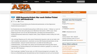 
                            12. UDE-Semesterticket: Nur noch Online-Ticket oder ... - AStA Uni DuE