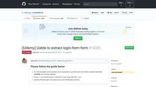 
                            8. [Udemy] Uable to extract login-form form · Issue #14330 · rg3/youtube ...
