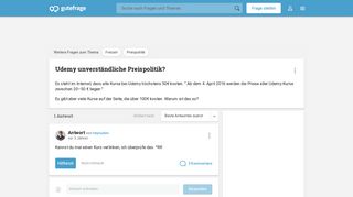 
                            12. Udemy unverständliche Preispolitik? (Freizeit) - Gutefrage