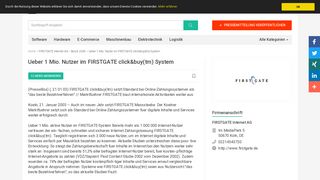 
                            6. Ueber 1 Mio. Nutzer im FIRSTGATE click&buy(tm) System - PresseBox