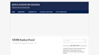 
                            10. UENR Student Portal - Education in Ghana