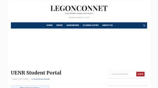 
                            9. UENR Student Portal - LegonConnect