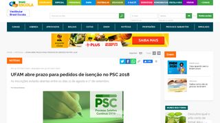 
                            10. UFAM abre prazo para pedidos de isenção no PSC 2018